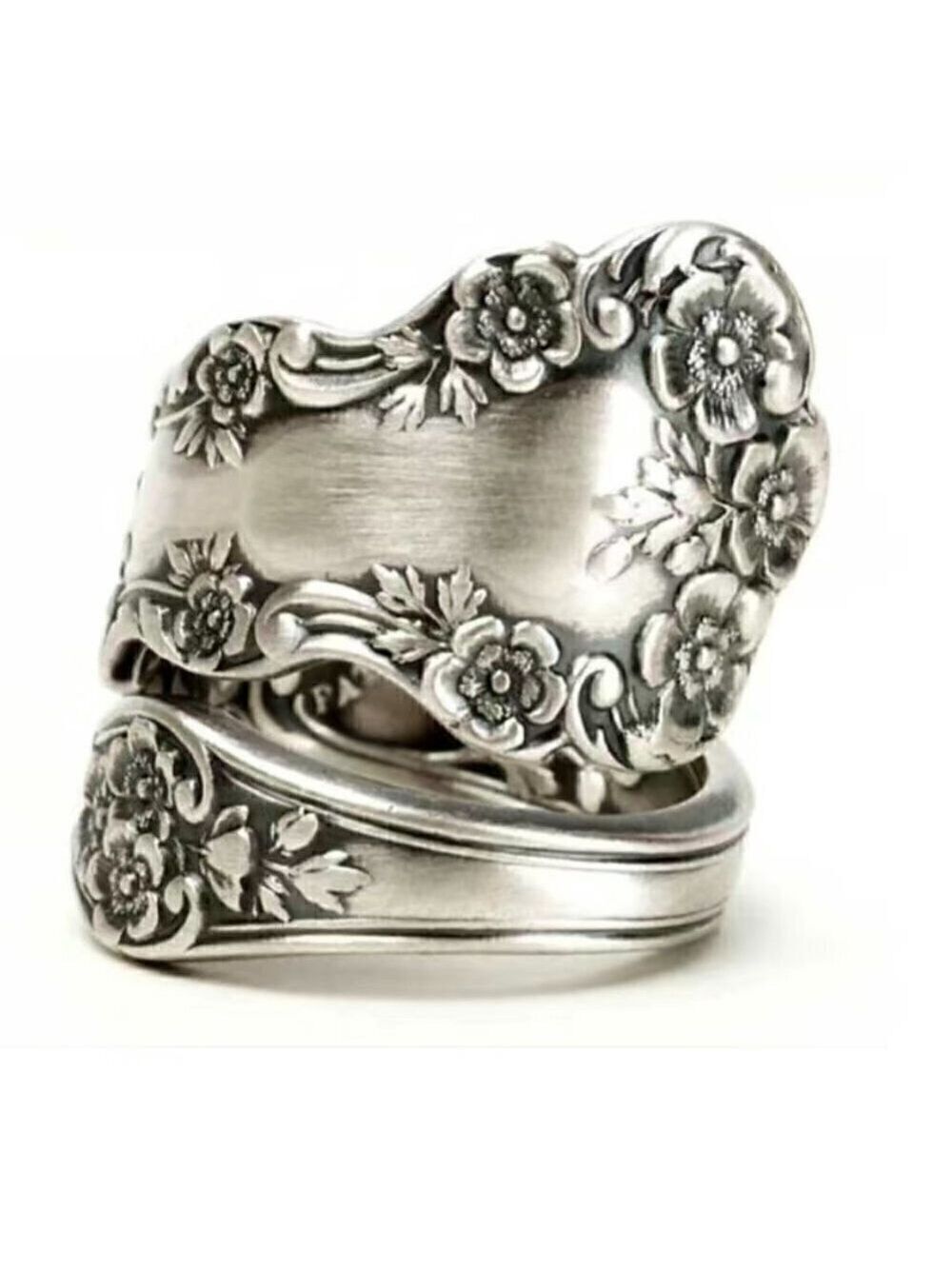 Boho Floral Adjustable Spoon Ring #762